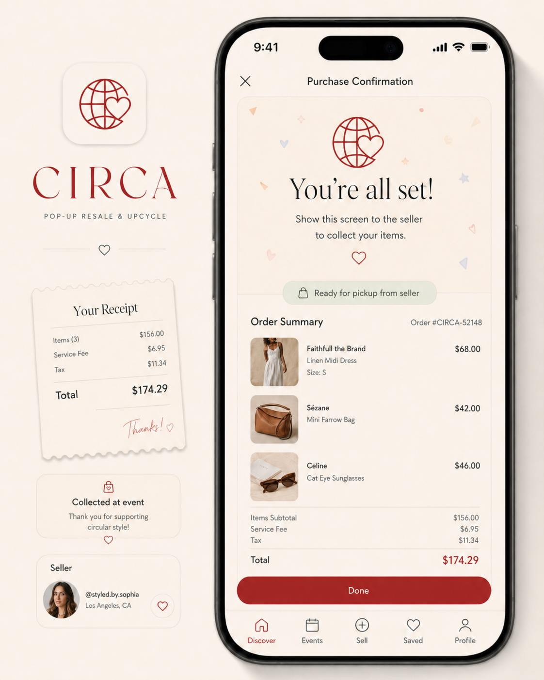 CIRCA confirmation mockup