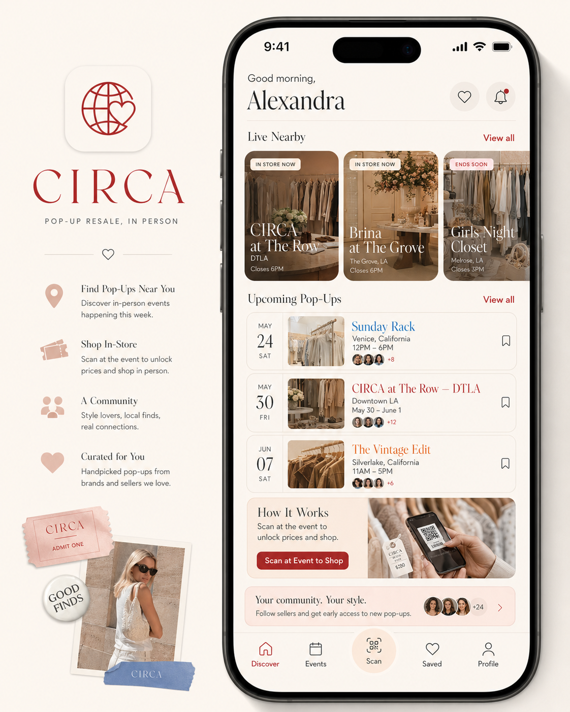 CIRCA discover mockup